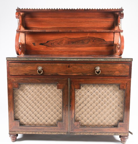 Lot 262 - A Regency brass mounted and inlaid figured...