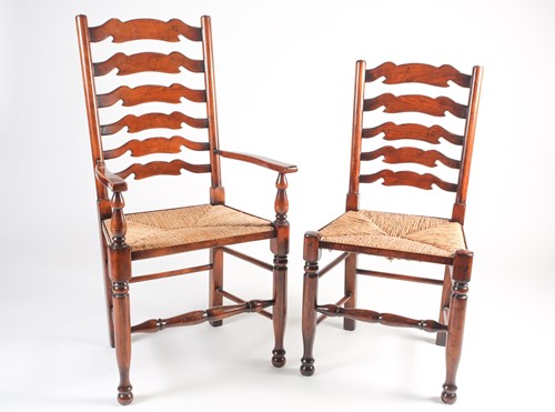 Lot 150 - A Lancashire style rush seated  "Cupid's Bow"...