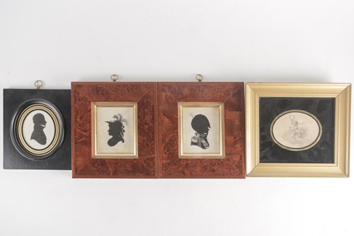 Lot 327 - A pair of oval, silk work picture of a...
