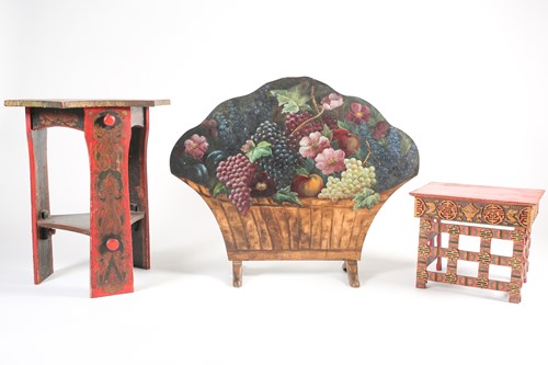 Lot 84 - An early 20th Chinese red lacquered folding...