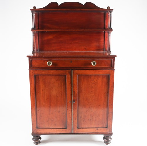 Lot 90 - A late Regency mahogany chiffonier with shaped...