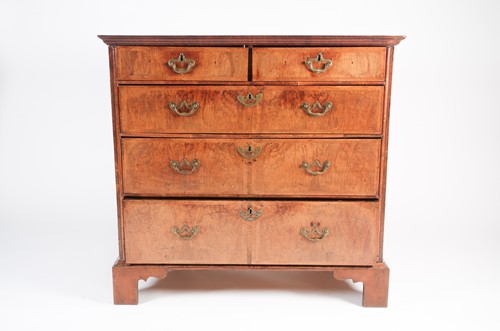 Lot 95 - An early 18th century walnut chest of drawers...