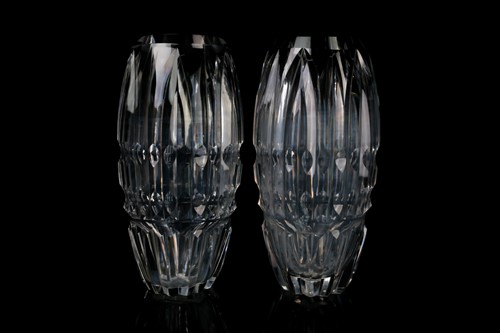 Lot 405 - A pair of Waterford Crystal glass vases, of...