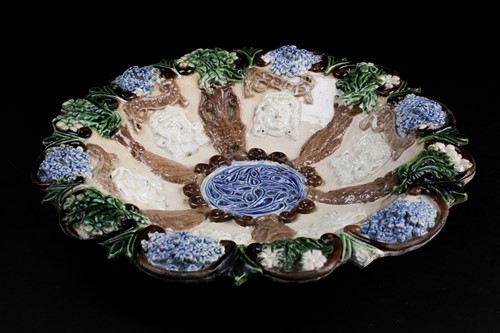 Lot 212 - A 19th century, Castle Hedingham pottery dish...
