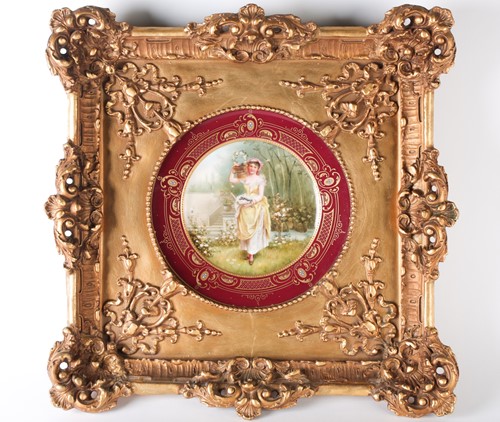 Lot 378 - A 19th century Vienna style porcelain cabinet...