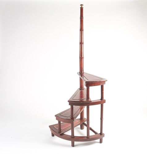 Lot 99 - A set of reproduction mahogany and red leather...
