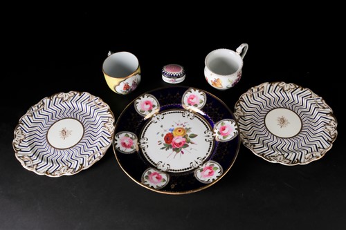 Lot 381 - A 19th century Meissen yellow ground cabinet...