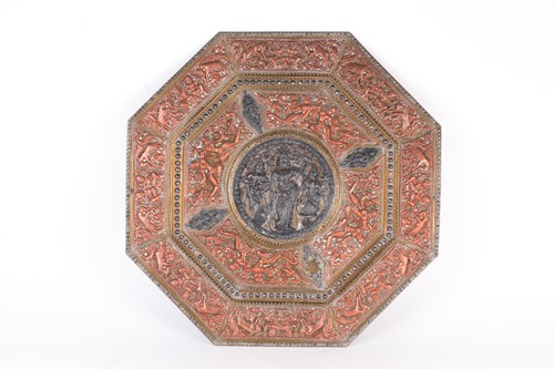 Lot 167 - An early 20th century Indian, octagonal brass...