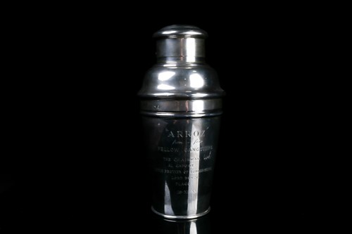 Lot 564 - A George V silver cocktail shaker, Birmingham...