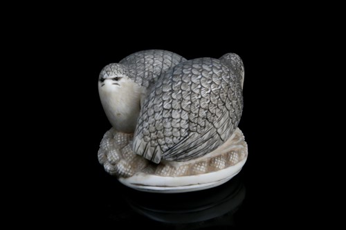 Lot 168 - A Japanese Edo/Meiji period carved walrus...