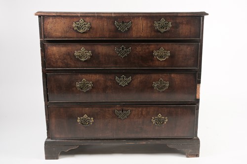Lot 104 - A late George II red walnut veneered chest of...