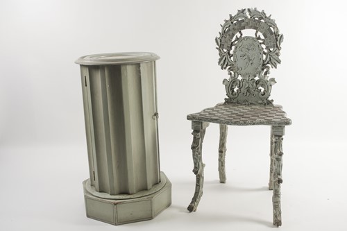 Lot 107 - A 19th century Continental carved and painted "...