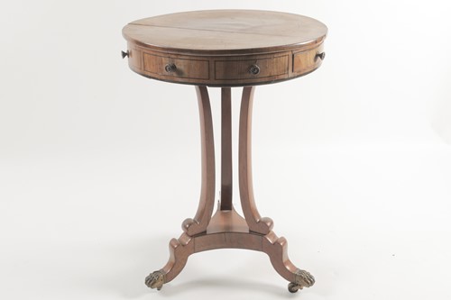 Lot 108 - A small George IV ebony strung mahogany...