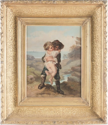 Lot 10 - Late 19th / early 20th century, two boys on a...