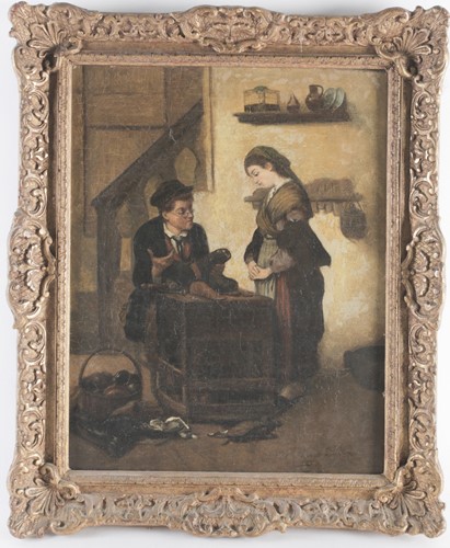 Lot 12 - 19th century Continental school, a cobbler at...
