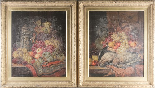 Lot 22 - 19th century school, a pair of still life...