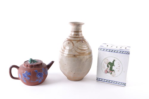 Lot 113 - A Chinese pottery vase, Yuan dynasty, with...