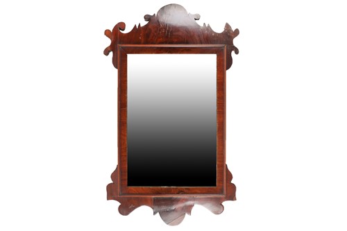 Lot 117 - A George IV mahogany scroll frame wall mirror...
