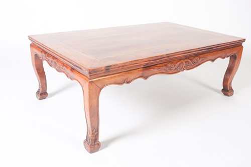 Lot 125 - A 20th century Chinese, rectangular, hardwood...