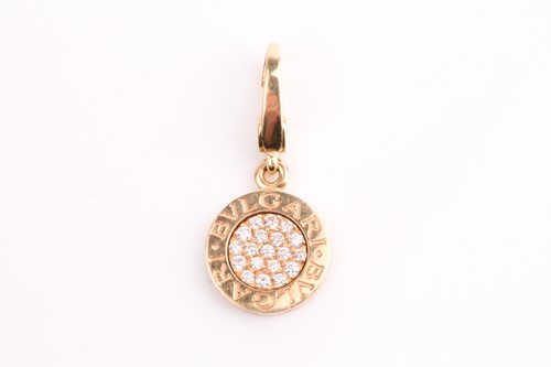 Lot 17 - Bulgari. A gold and pave set diamond pendant,...