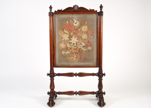 Lot 128 - A Victorian mahogany and petit point...