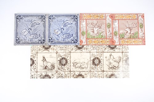 Lot 393 - A pair of 19th century ceramic tiles in the...