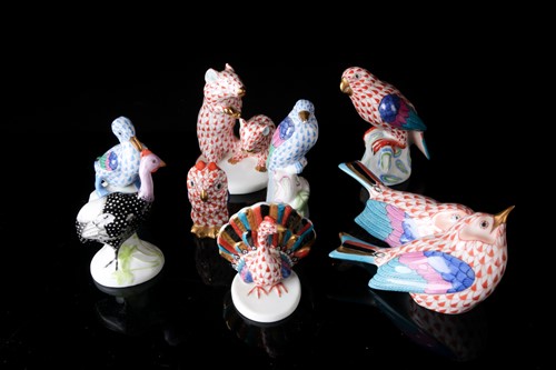 Lot 399 - A group of eight Herend porcelain figures,...