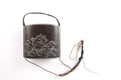 Lot 216 - A Japanese, Meiji period lac burgaute...
