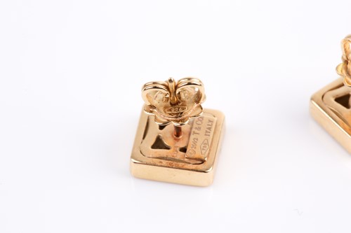 Lot 1 - Tiffany & Co. A pair of 18ct yellow gold plain...