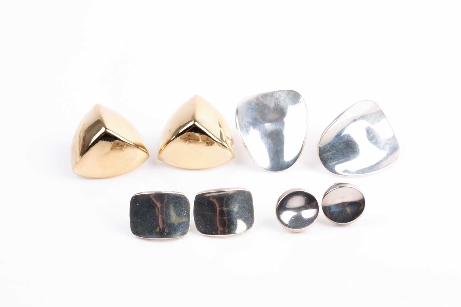 Lot 84 - A pair of Georg Jensen silver earrings, of...