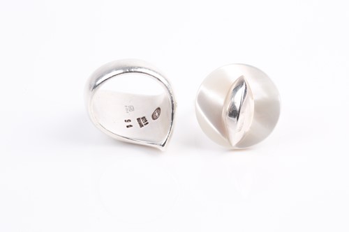 Lot 260 - A Georg Jensen silver ring, in the Modernist...