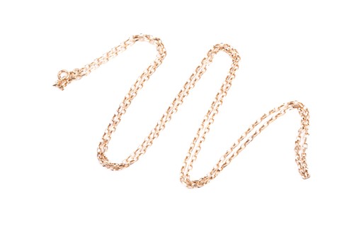 Lot 288 - A 9ct yellow gold rounded link chain necklace,...