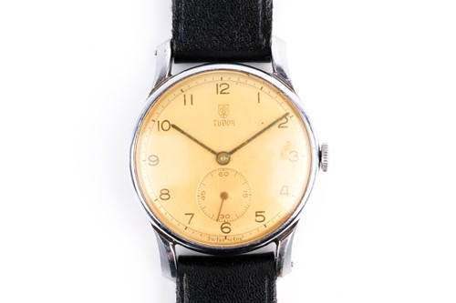 Lot 484 - A Tudor stainless steel mechanical watch, the...