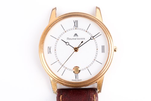 Lot 468 - A Maurice Lecroix gold plated wristwatch, the...