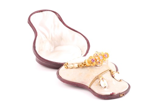 Lot 240 - An early to mid 19th century foiled pink stone...