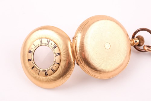 Lot 118 - A yellow metal cased pocket watch, with enamel...