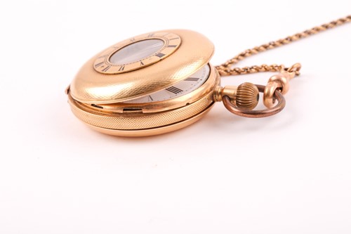 Lot 118 - A yellow metal cased pocket watch, with enamel...