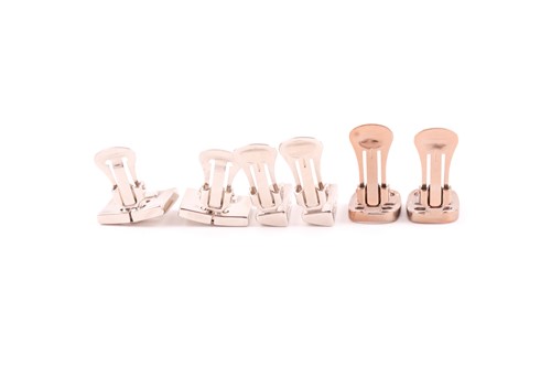 Lot 129 - A pair of Salvatore Ferragamo metal earrings,...