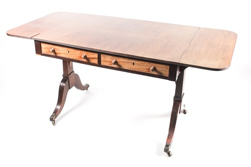 Lot 269 - A George III mahogany two flap sofa table with...