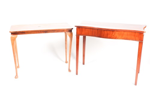 Lot 268 - A George III, figured mahogany serpentine side...