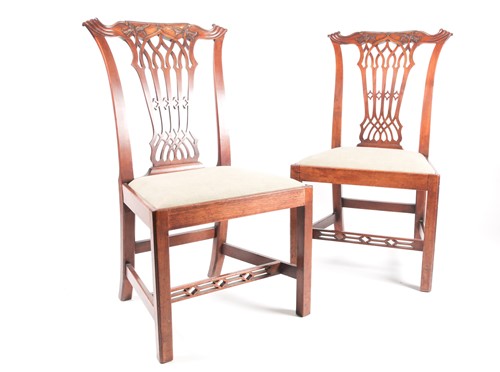 Lot 286 - A pair of George III mahogany "Chippendale"...