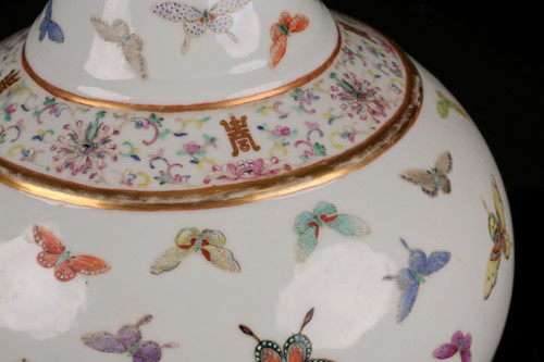 Lot 114 - A Chinese butterfly vase, Guangxu mark and...