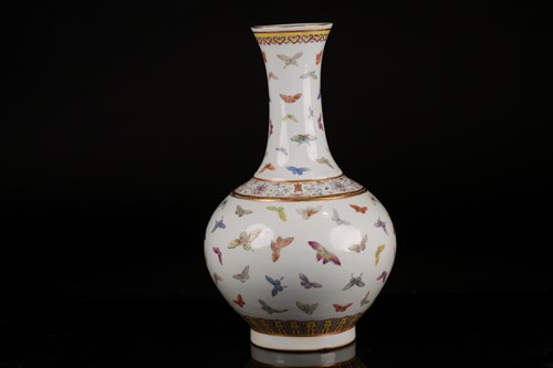Lot 114 - A Chinese butterfly vase, Guangxu mark and...