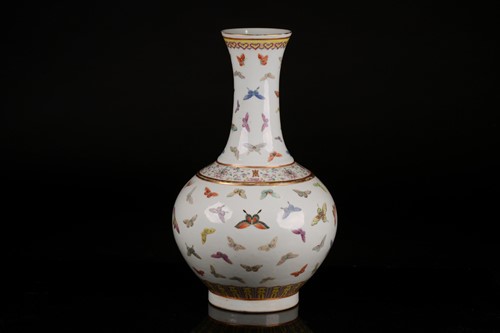 Lot 114 - A Chinese butterfly vase, Guangxu mark and...