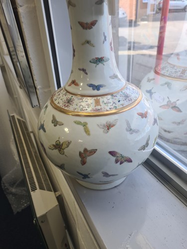 Lot 114 - A Chinese butterfly vase, Guangxu mark and...