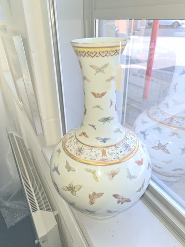 Lot 114 - A Chinese butterfly vase, Guangxu mark and...