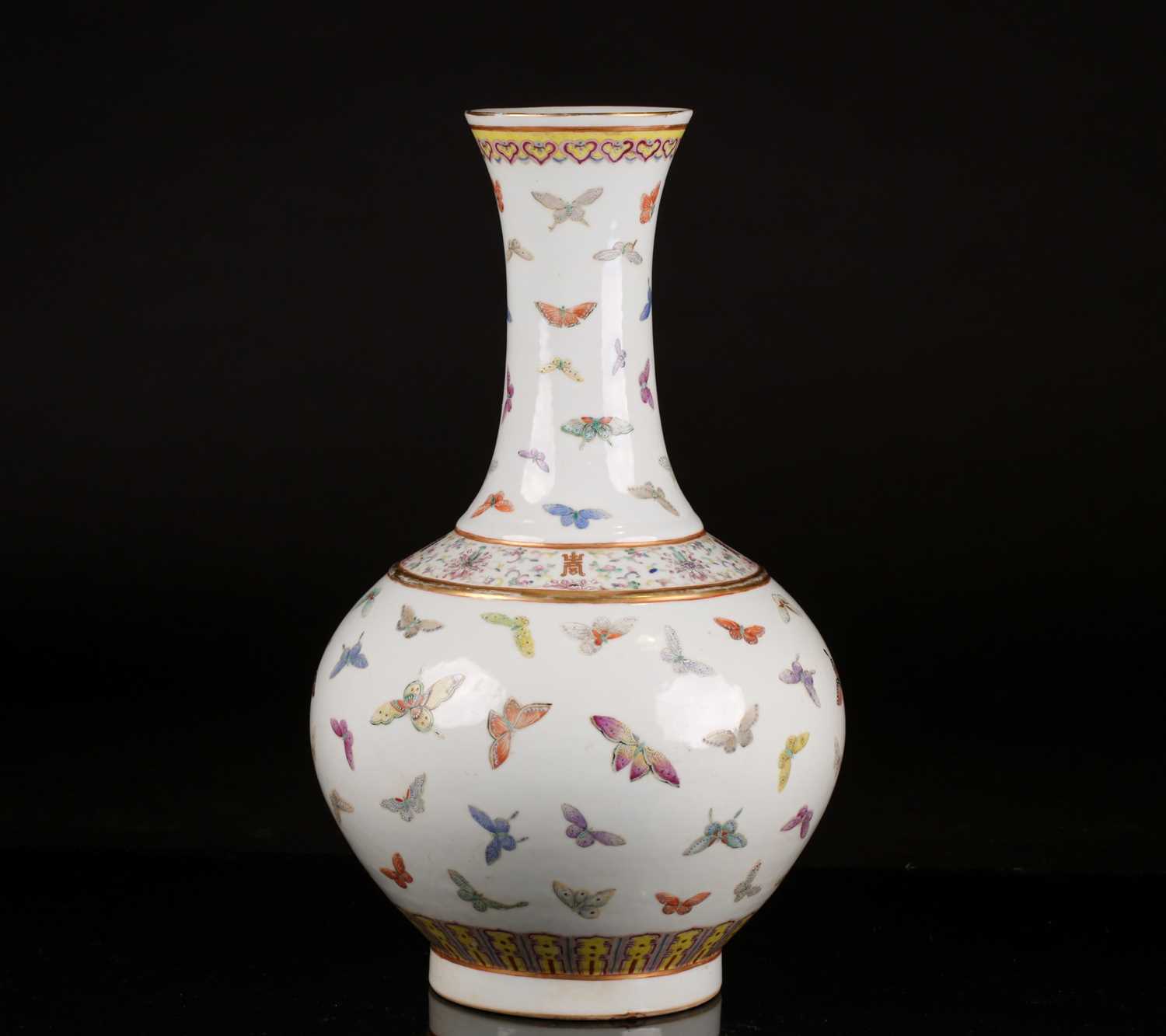 Lot 114 - A Chinese butterfly vase, Guangxu mark and...