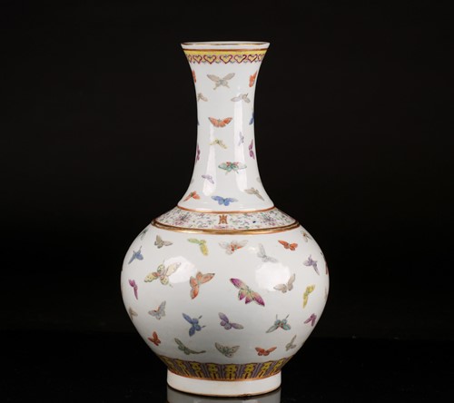 Lot 114 - A Chinese butterfly vase, Guangxu mark and...