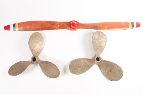 Lot 393 - A close pair of bronze three foil ships...