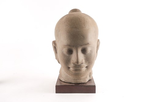 Lot 116 - A composition stone bust of Buddha, 20th...